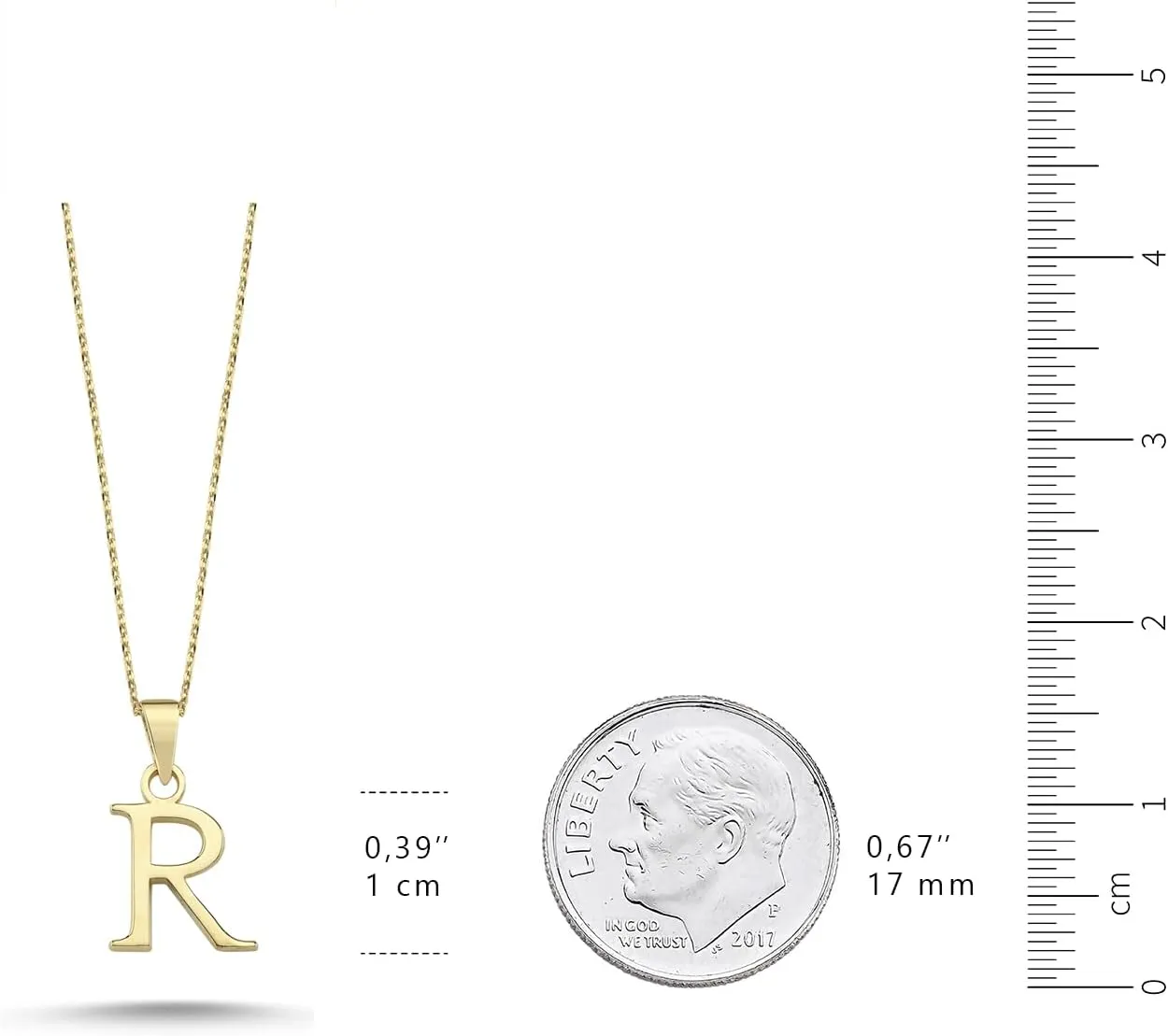 100% 14k Real Gold Necklace for Women | Dainty Charm Alphabet Name Letter Initial Necklaces for Women | Custom Pendant Jewelry for Her | Birthday Gifts for Women & Girls | 18''