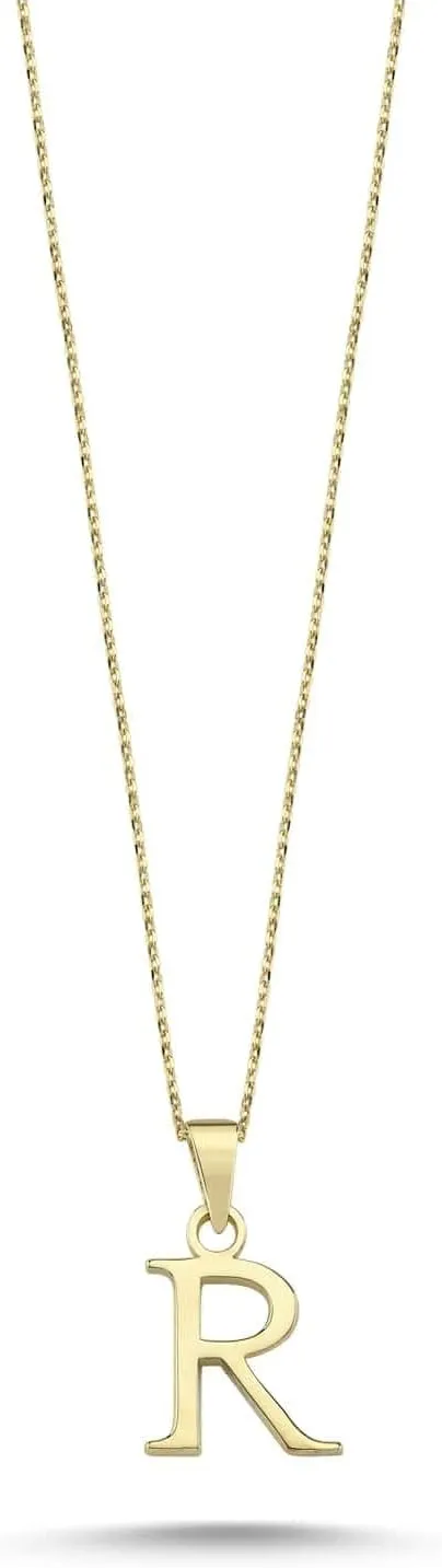 100% 14k Real Gold Necklace for Women | Dainty Charm Alphabet Name Letter Initial Necklaces for Women | Custom Pendant Jewelry for Her | Birthday Gifts for Women & Girls | 18''