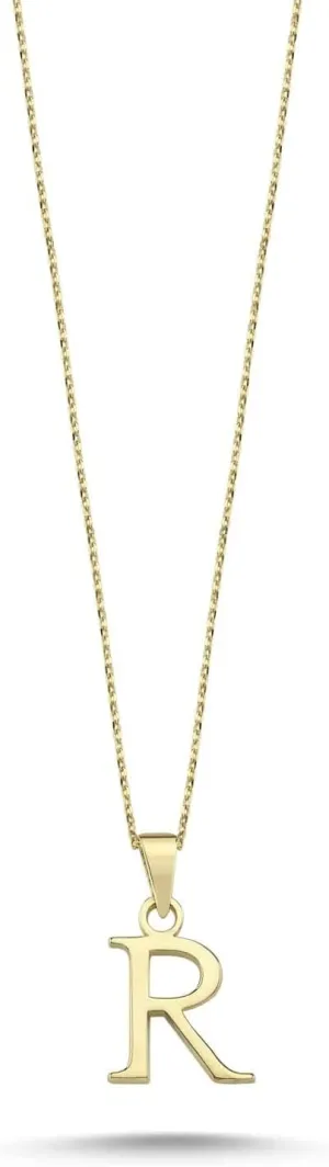 100% 14k Real Gold Necklace for Women | Dainty Charm Alphabet Name Letter Initial Necklaces for Women | Custom Pendant Jewelry for Her | Birthday Gifts for Women & Girls | 18''