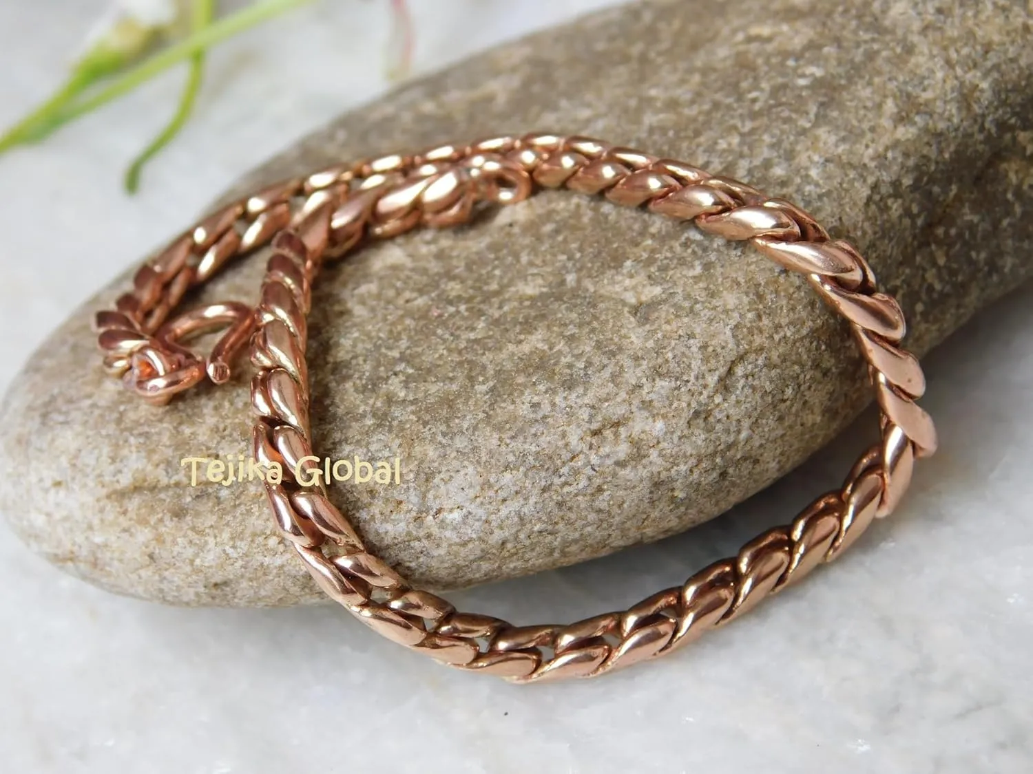 100% Copper Chain Bracelet, Solid Franco chain Bracelet for Men Women, Handmade Dainty Chains Jewellery,
