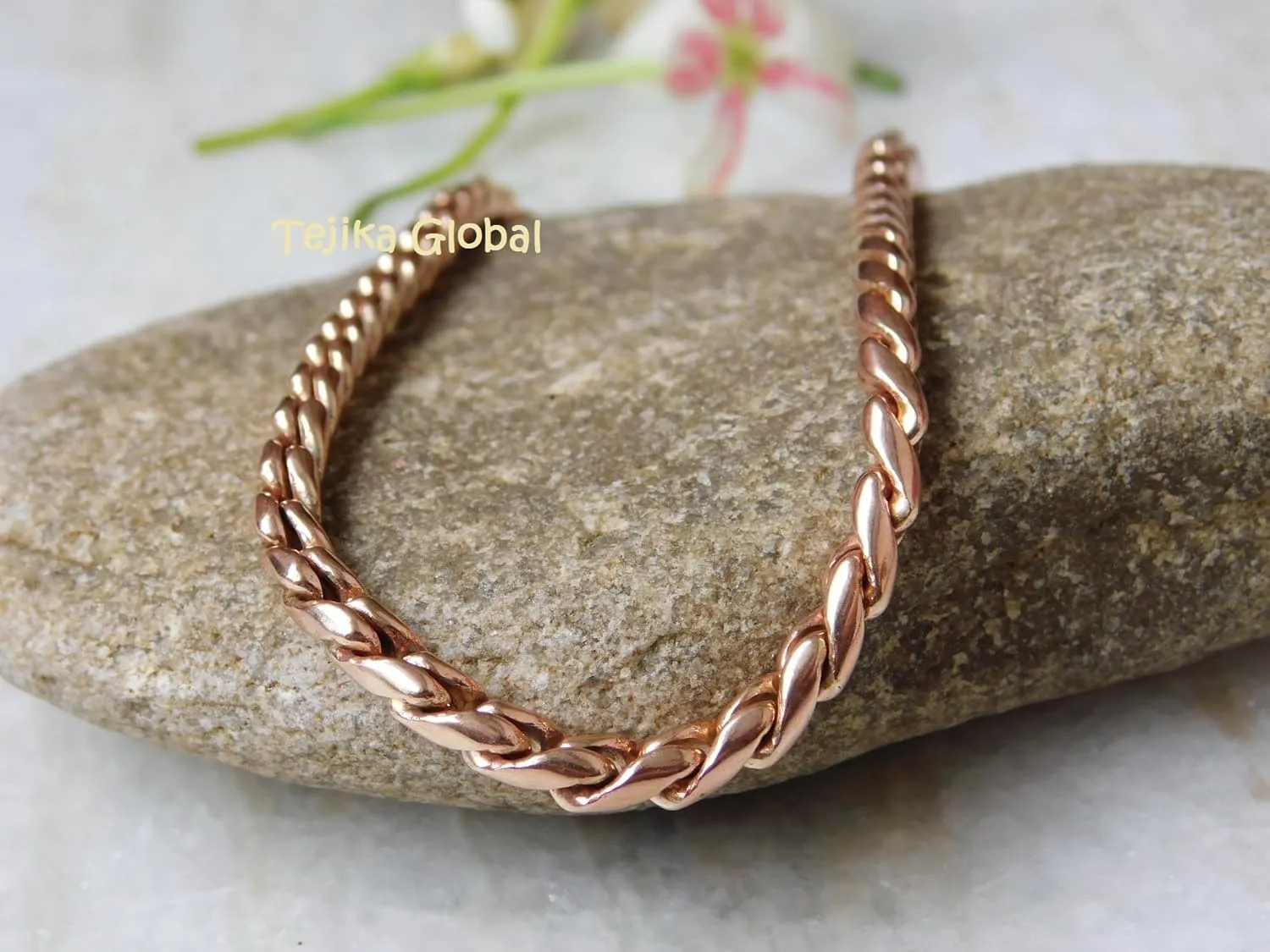 100% Copper Chain Bracelet, Solid Franco chain Bracelet for Men Women, Handmade Dainty Chains Jewellery,
