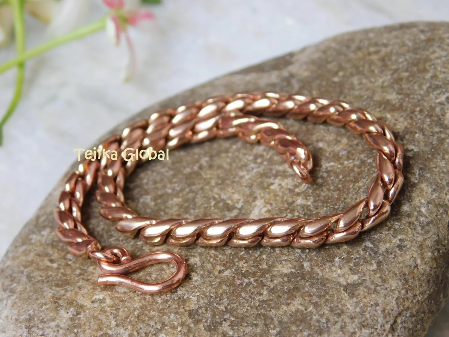 100% Copper Chain Bracelet, Solid Franco chain Bracelet for Men Women, Handmade Dainty Chains Jewellery,