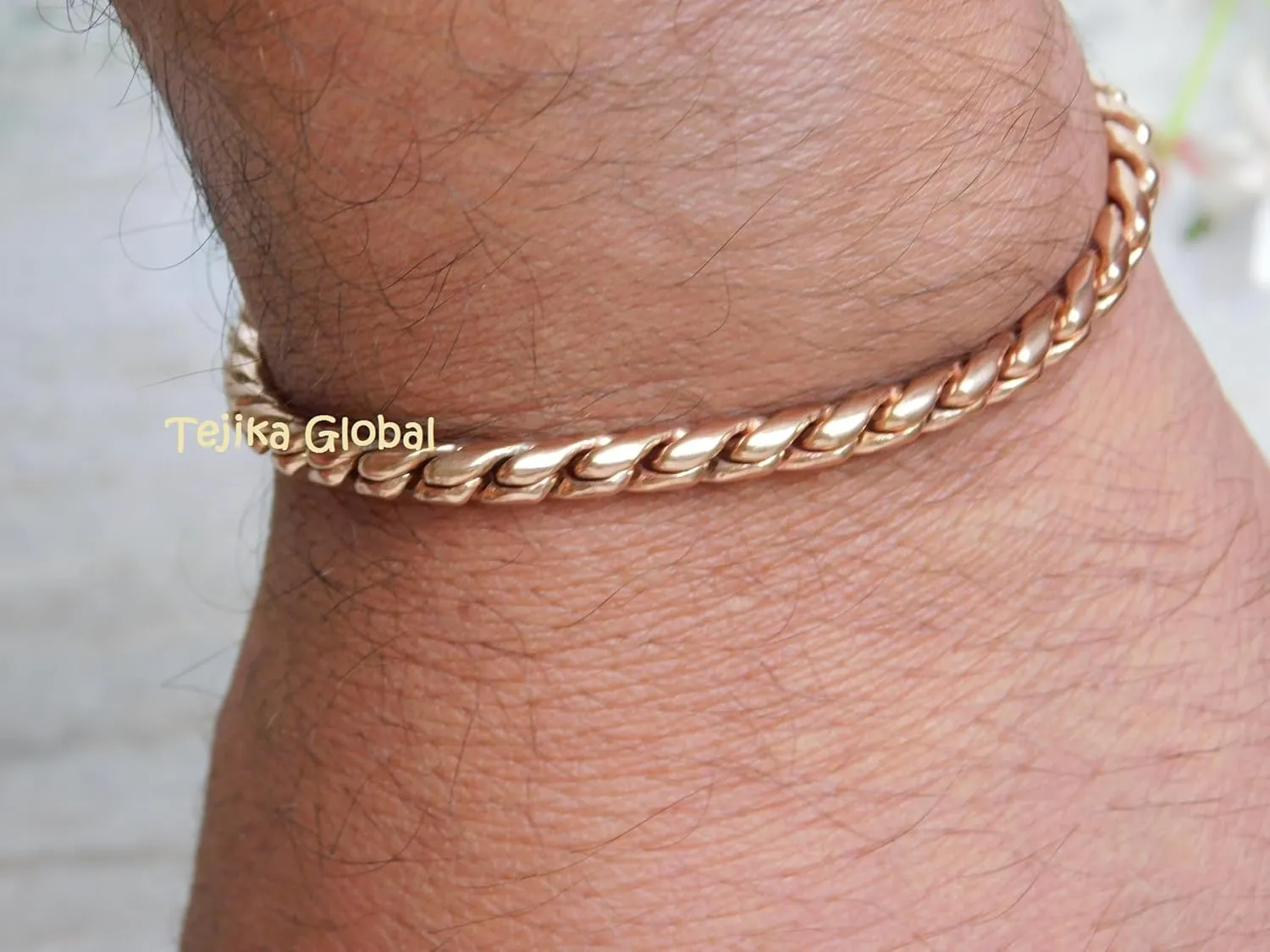 100% Copper Chain Bracelet, Solid Franco chain Bracelet for Men Women, Handmade Dainty Chains Jewellery,