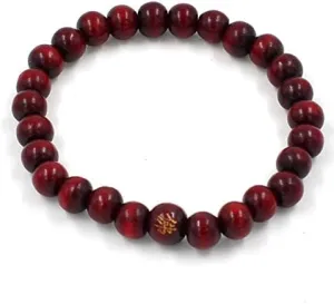 108 Beads 8mm Natural Sandalwood Buddhist Buddha Wood Prayer Beaded Knot black ebony Men Bracelets & Bangles for Women (7 dark red)