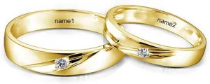 10K/14K/18K Moissanite/Lab Grown Diamond/Diamond Matching Couples Rings for Him and Her Wedding Promise Rings D Color VVS1 Clarity