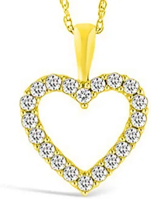 1/2-3 Carat White Gold Classic Heart Diamond Pendant Necklace for Women Value Collection