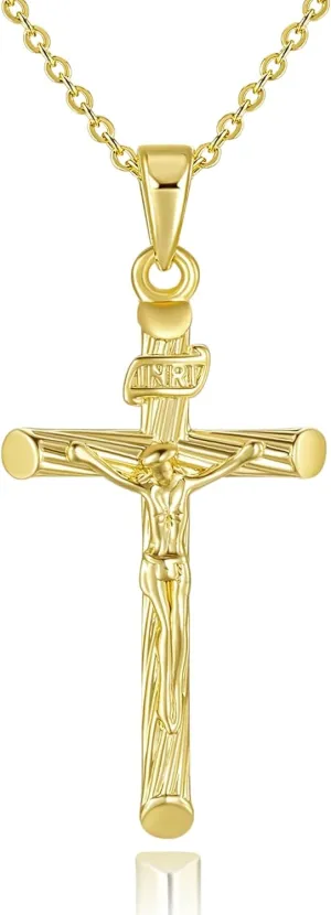 14K Gold Cross Necklace for Women Crucifix Necklaces Men 14K Gold Pendants for Women Unisex Elegance for Everyone Chain Cross for Men 30MM