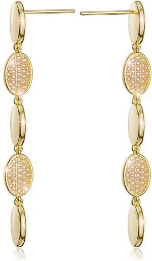 14K Gold Dangle Earrings for Women | Diamond Teardrop Statement Earrings | Dainty & Elegant Paperclip Drop Earrings | Luxury Jewelry Gift