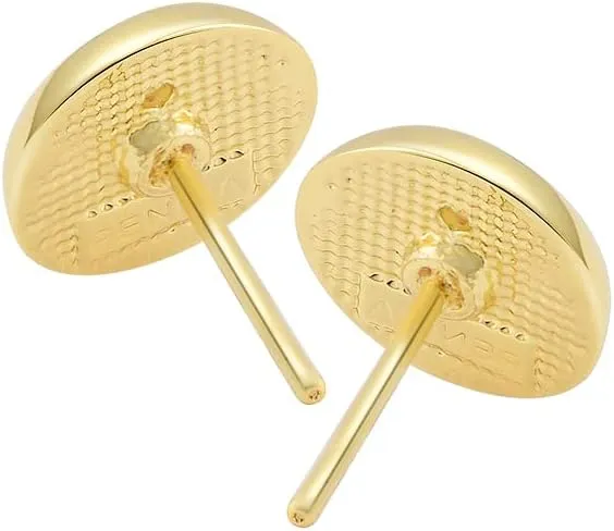 14k Gold Plated Brass Bezel Simulated Pearl Stud Earrings