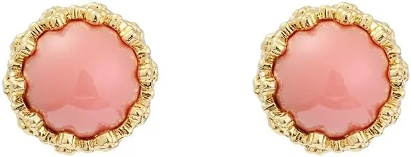 14k Gold Plated Brass Crown Simulated Pearl Stud Earrings