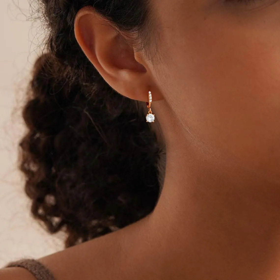 14K Gold Plated Earrings for Women Dainty Hypoallergenic Diamond Hoop Earring Minimalist Sparkly Cubic Zirconia Earrings Jewelry for Gifts