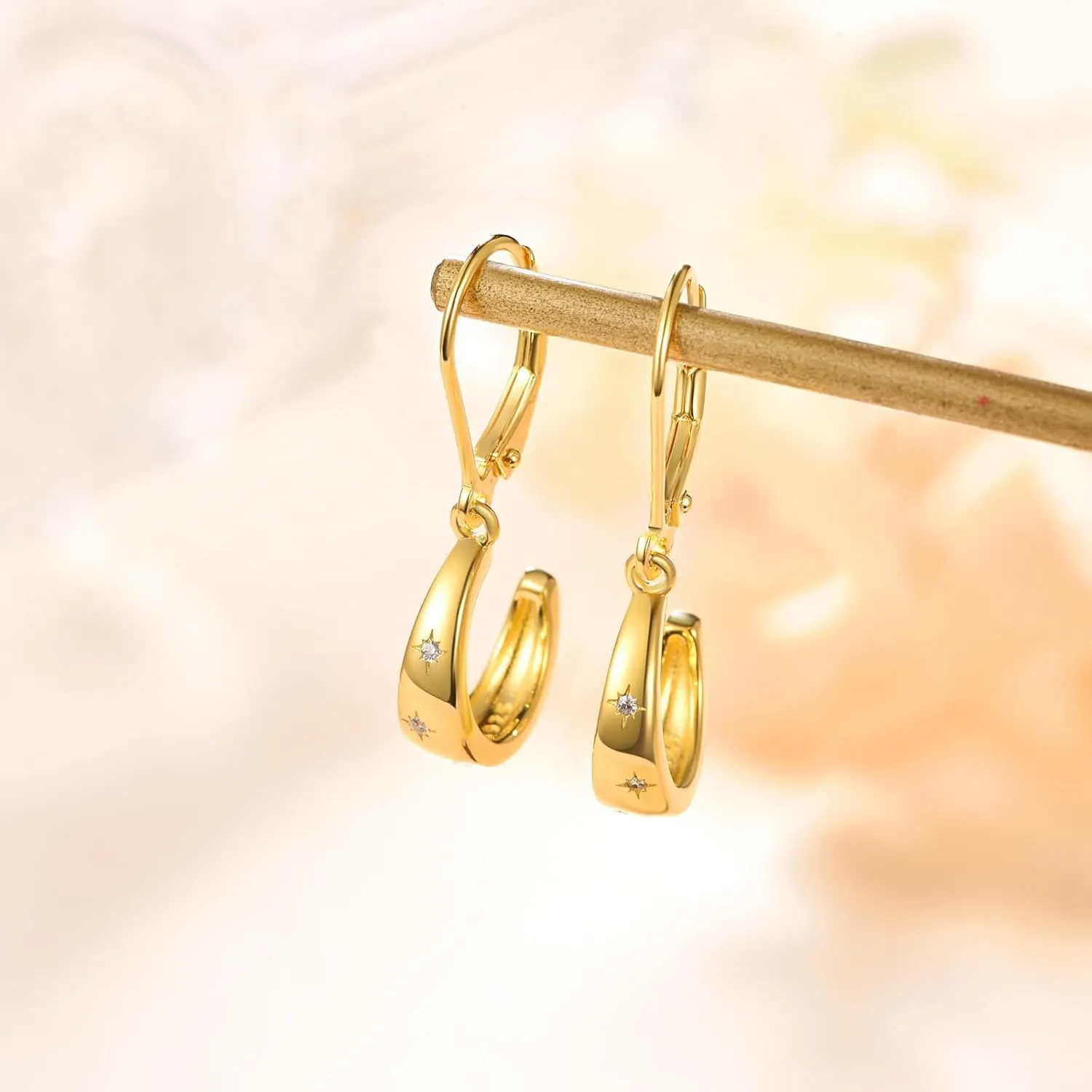 14K Gold Plated Earrings for Women S925 Sterling Silver Post Lightweight Drop/Dangle Huggie Dainty Earrings for Women