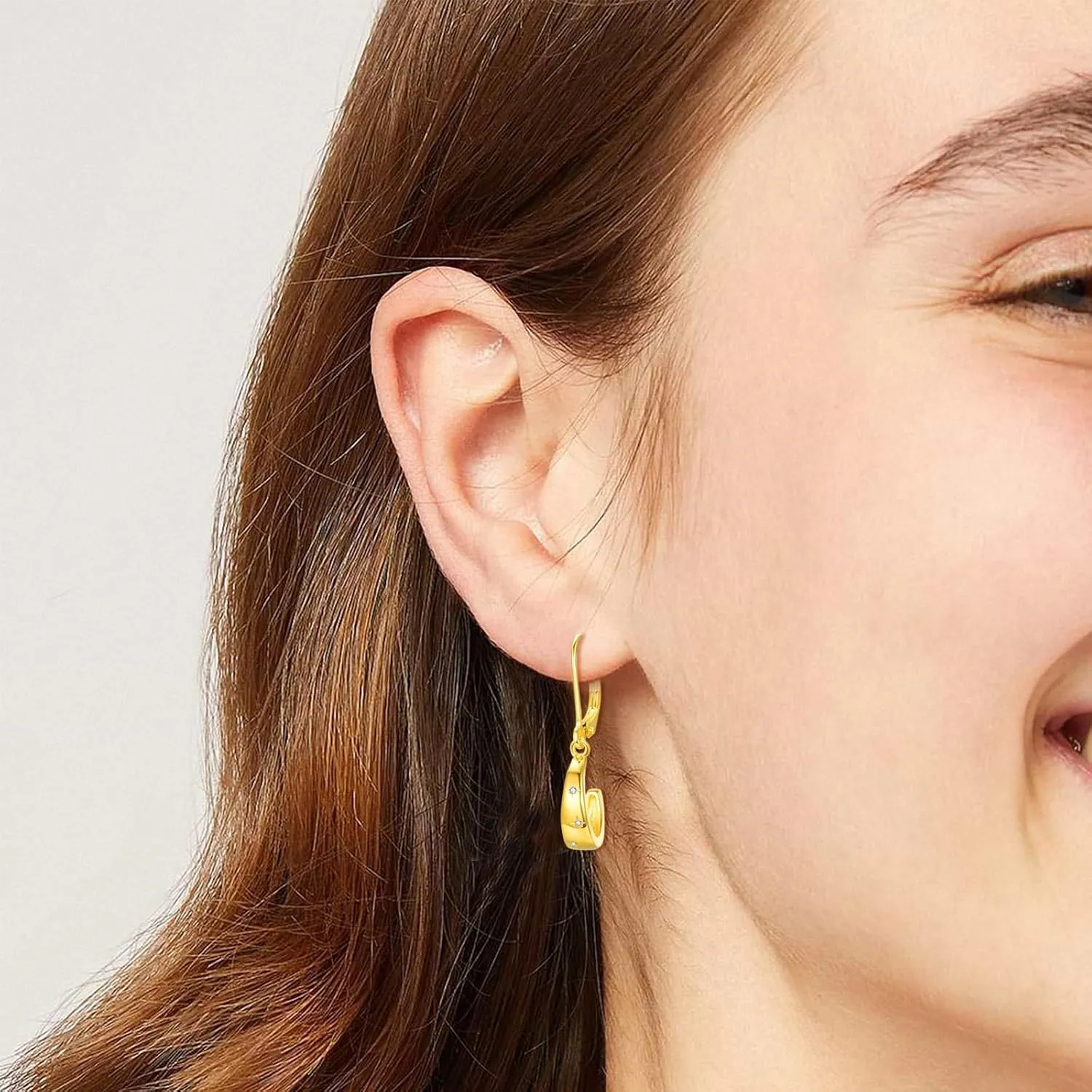 14K Gold Plated Earrings for Women S925 Sterling Silver Post Lightweight Drop/Dangle Huggie Dainty Earrings for Women