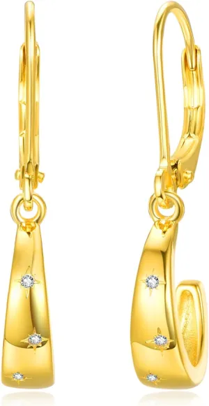 14K Gold Plated Earrings for Women S925 Sterling Silver Post Lightweight Drop/Dangle Huggie Dainty Earrings for Women