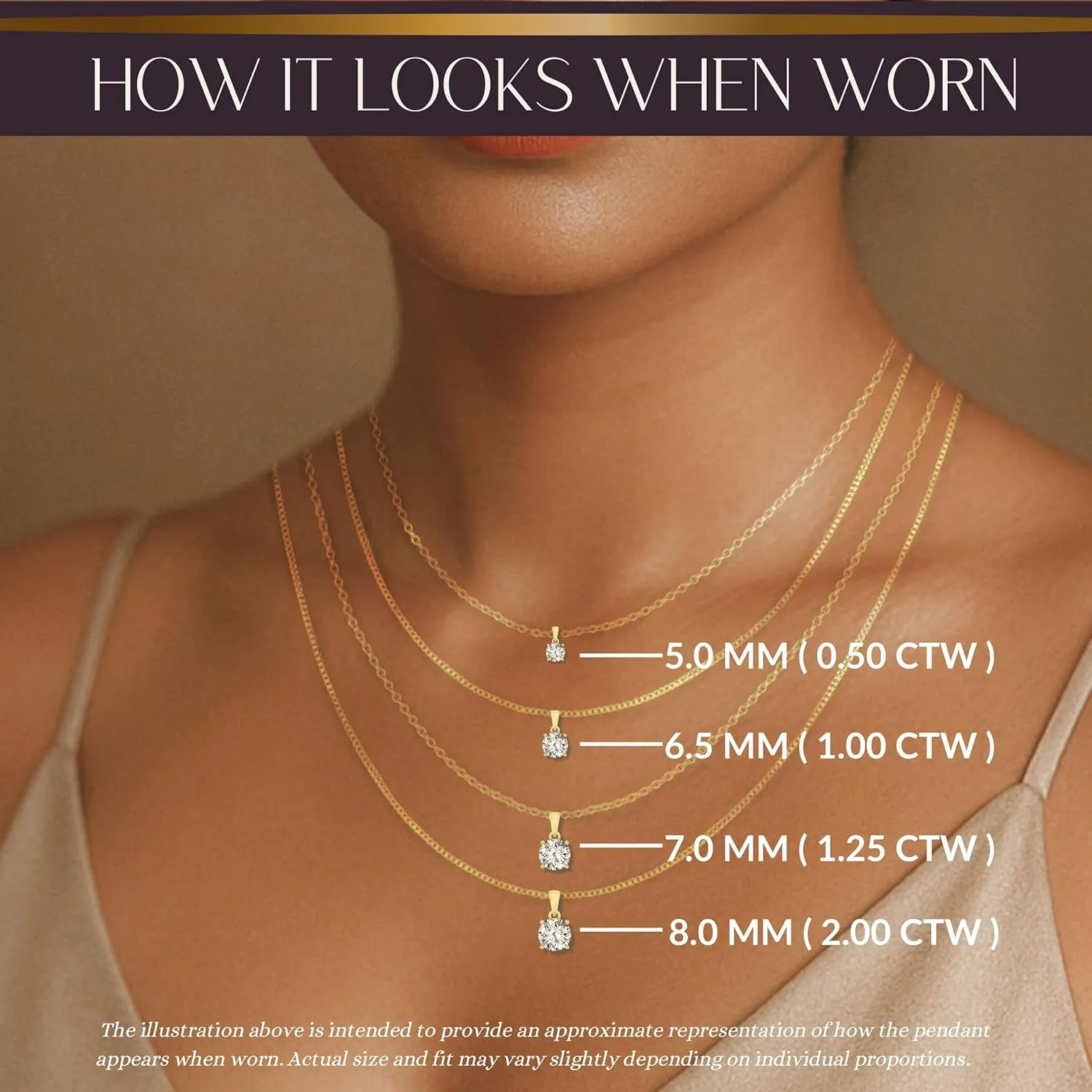 14K Solid White or Yellow Gold Lab Grown Moissanite Solitaire Pendant Necklace | Dangle Bail | Round, Cushion, Oval Cut | Pendant Only or Necklace| Fine Jewelry Luxury Gift