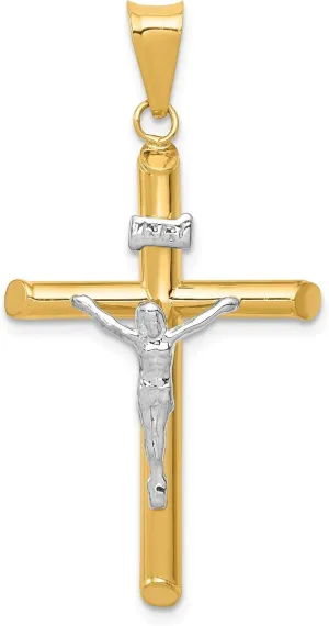 14k Two-Tone Polished Jesus Crucifix Pendant, 14k Two-tone