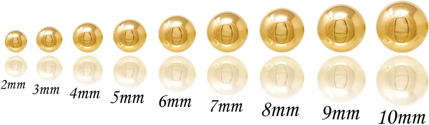 14kt Yellow Gold Balls Stud Earrings with Comfort Silicone Back