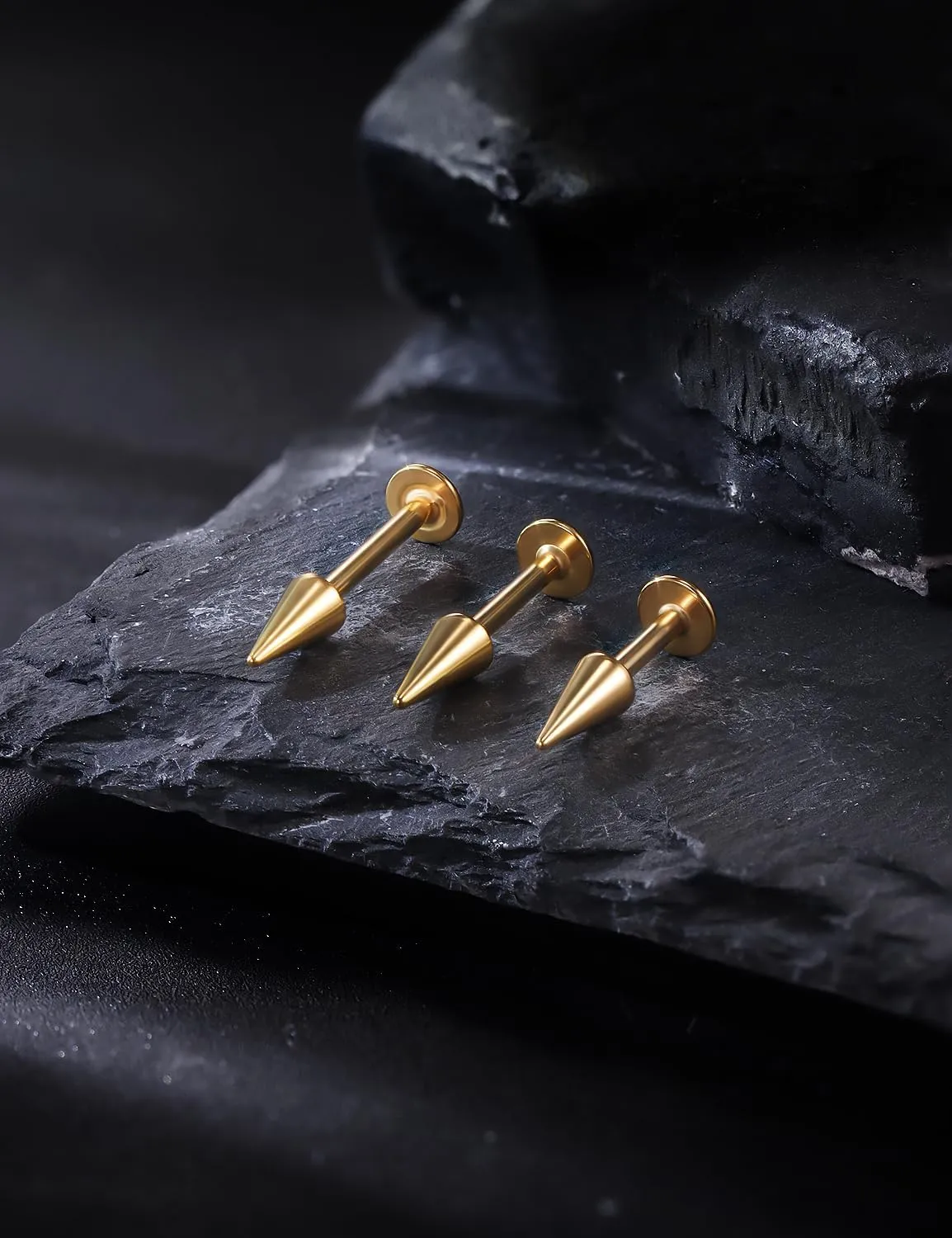 16G Spike Snake Bites Jewelry Tragus Conch Helix Piercing Jewelry Monroe Lip Rings Medusa Labret Piercing Jewelry Flat Back Cartilage Earrings for Women Silver Black Gold Rainbow 6MM 8MM 10MM