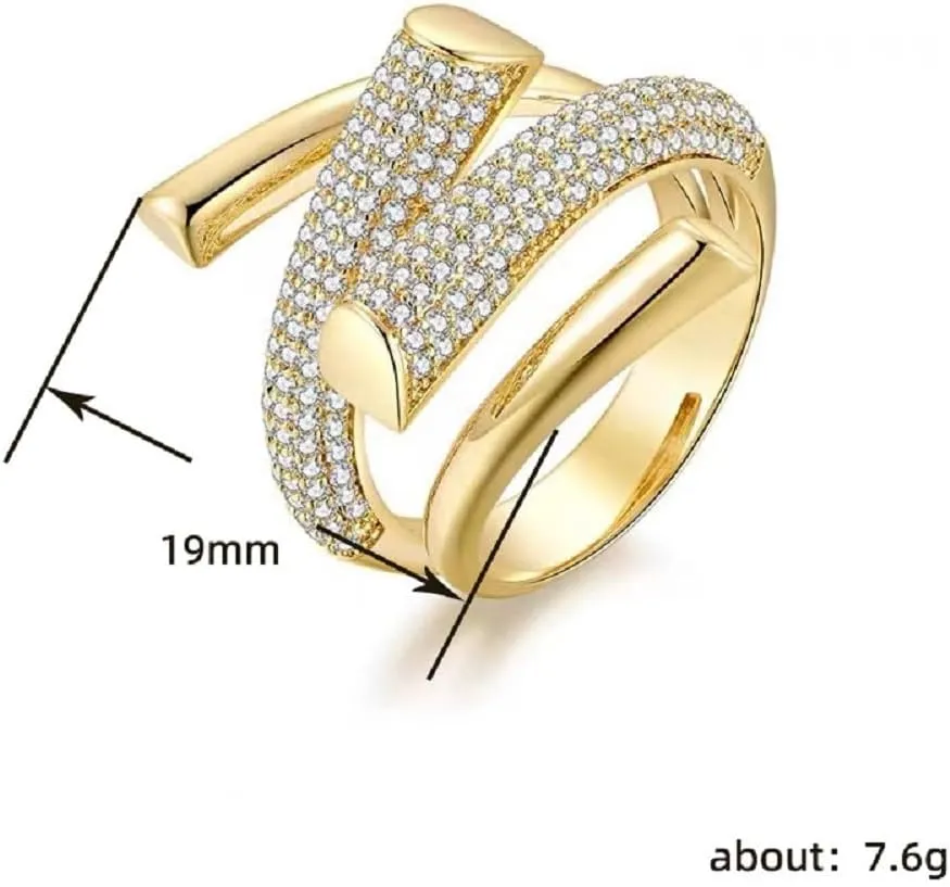 18K Gold Plated Cross Layered Rings for Women,Gold Geometric Thick Dome Chunky Rings Simple Curved Eternity Ring Statement Ring Jewelry for Women Gifts