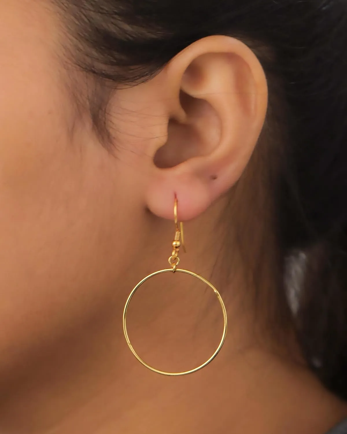 18k Gold Plated Dangle Hoop Earrings Circle Dangle Drop Earrings For Women (Gold/Silver/Rose Gold) (gold)
