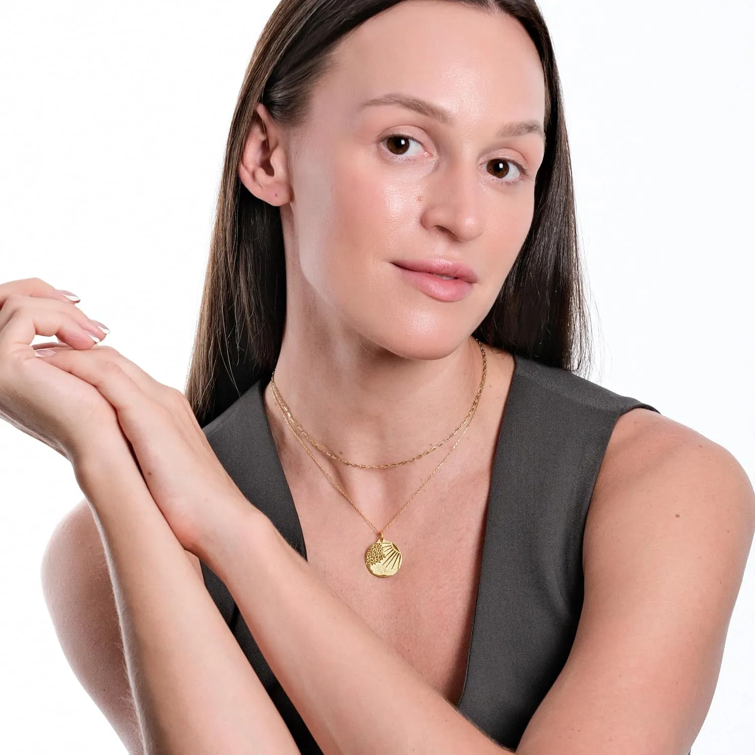 18K Gold Vermeil Sun and Nature-Themed Necklaces for Women, Celestial and Ocean-Inspired Pendants, Dainty Jewelry, deal Gifts for Her