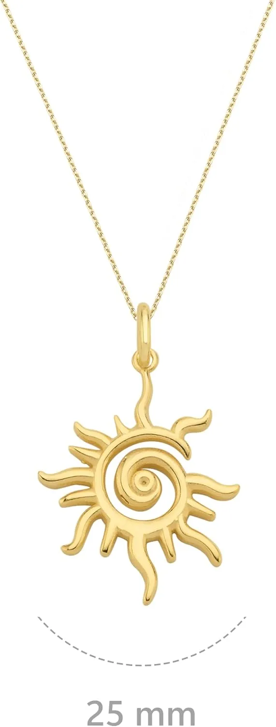 18K Gold Vermeil Sun and Nature-Themed Necklaces for Women, Celestial and Ocean-Inspired Pendants, Dainty Jewelry, deal Gifts for Her
