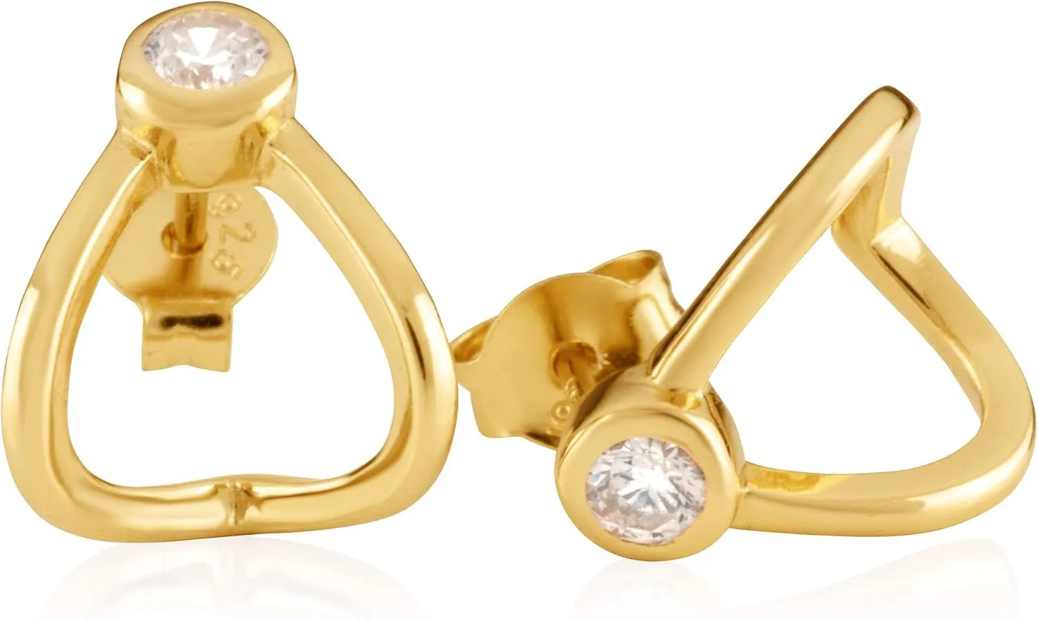 18K Yellow Gold Plated Sterling Silver Wrap Stud Earrings for Women