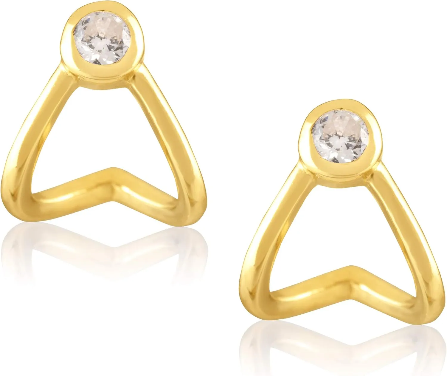 18K Yellow Gold Plated Sterling Silver Wrap Stud Earrings for Women