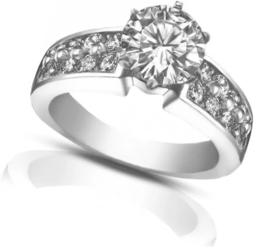 2.00 ct Ladies Two Row Round Cut Diamond Engagement Ring in Platinum