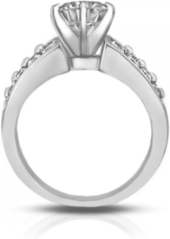 2.00 ct Ladies Two Row Round Cut Diamond Engagement Ring in Platinum