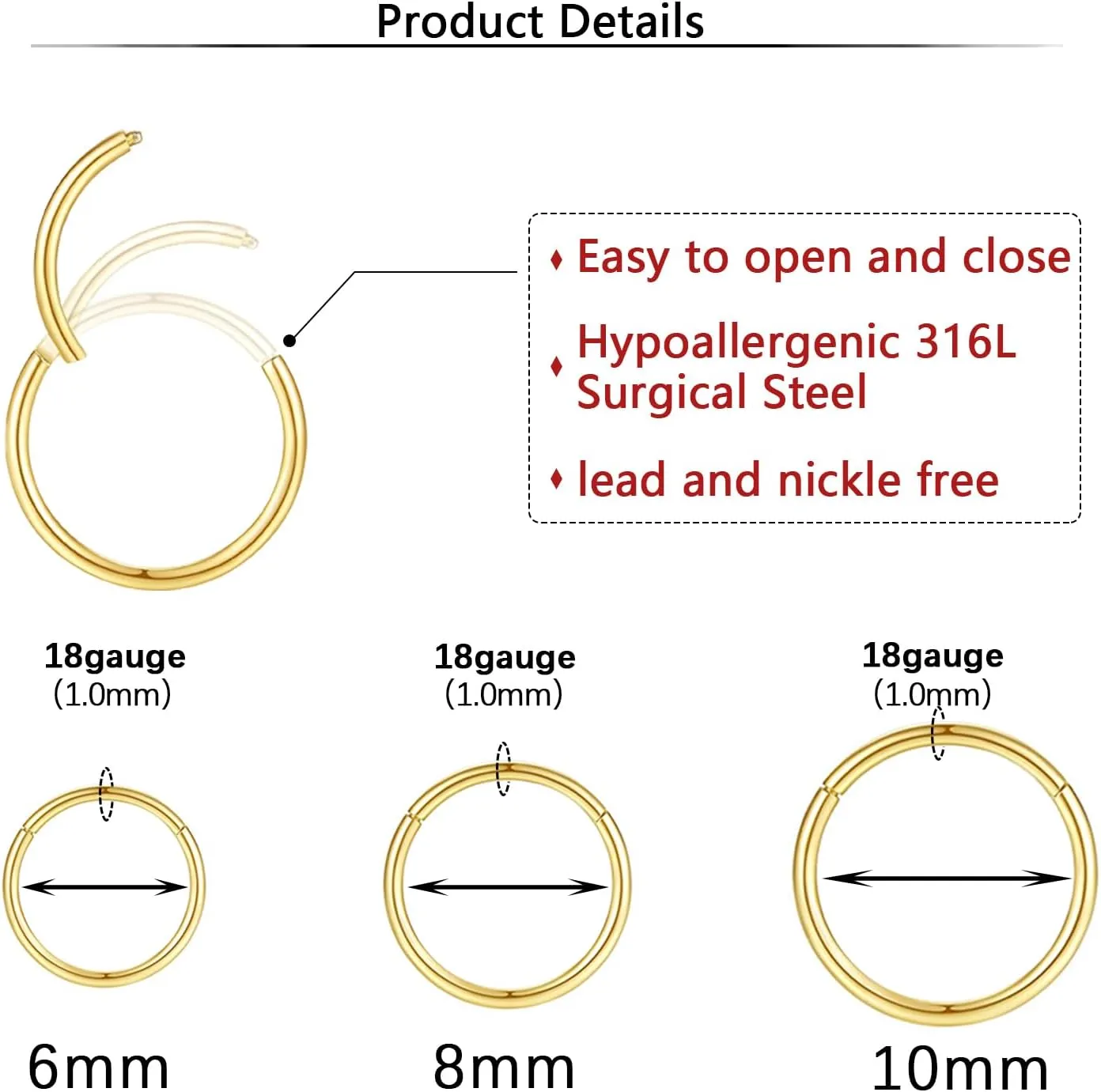 20g 316L Surgical Steel Nose Rings Hoop for Women Men,Hypoallergenic L Shape Nose Studs Corkscrew Studs Pack | Multi-Use Helix Cartilage Earrings Piercing 15Pcs