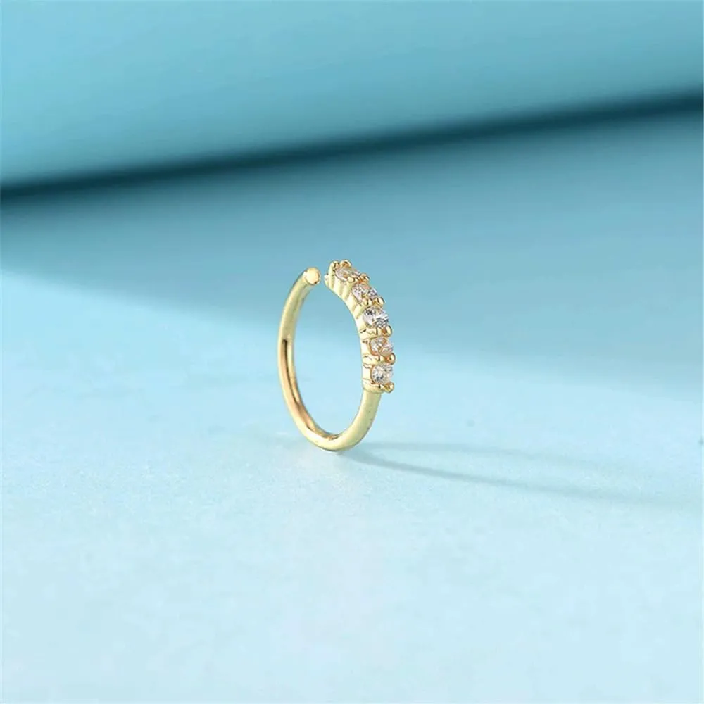 20G CZ Hoop Nose Rings for Women Dainty Surgical Steel Nostril Piercing Jewelry 8mm Small Cartilage Huggie Hoops Earrings