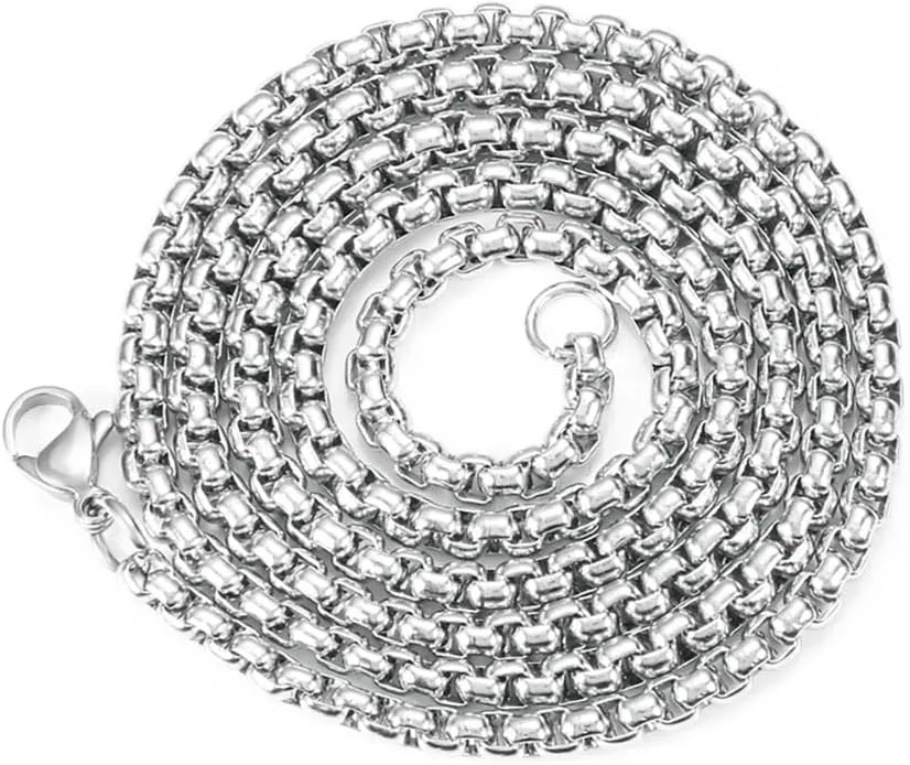 2/2.5/3/3.5/4mm 45/50/55/60/70/80cm stainless steel rolo chain necklace for men