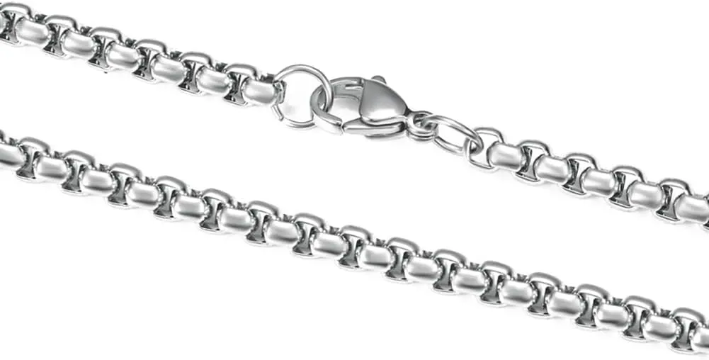 2/2.5/3/3.5/4mm 45/50/55/60/70/80cm stainless steel rolo chain necklace for men