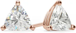 2Ct Trillion Cut Diamond Stud Earrings 14K Gold Plated