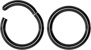 2pc 14g Hinged Clicker Captive Bead Ring Black 10mm Helix Earring Nose Hoop Rook Cartilage Tragus Lip Septum Forward Eyebrow Ear Lobe Nostril Rings Seamless Surgical Steel