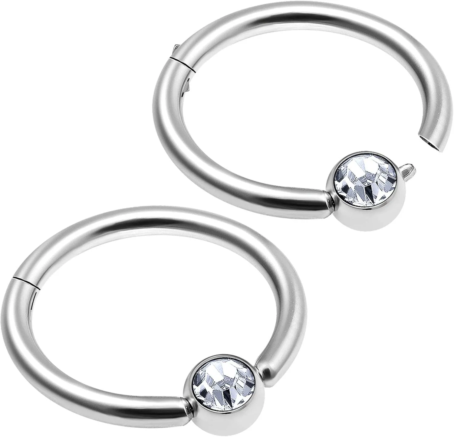 2pcs 16g hinged captive bead ring clicker helix earring nose hoop rook cartilage tragus lip septum forward eyebrow D4QCC