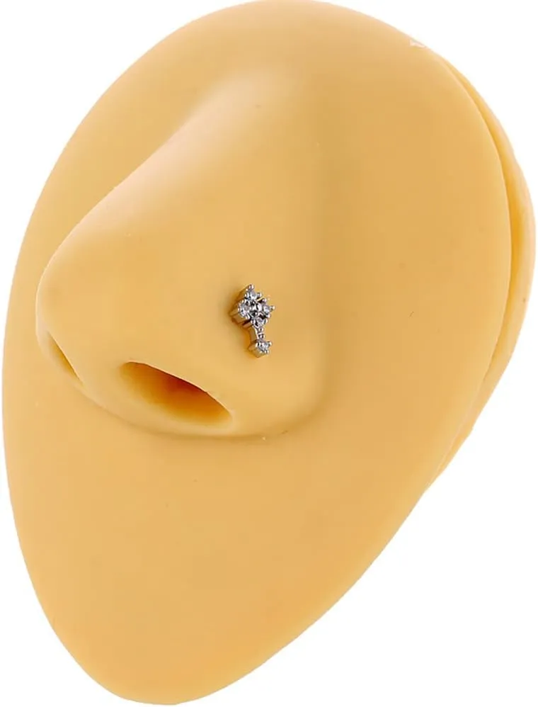 2Pcs 20G L-Shaped Cross Nose Rings Studs for Women Surgical Steel CZ Cross Nose Studs Screws Nose Nostril Piercing Jewelry