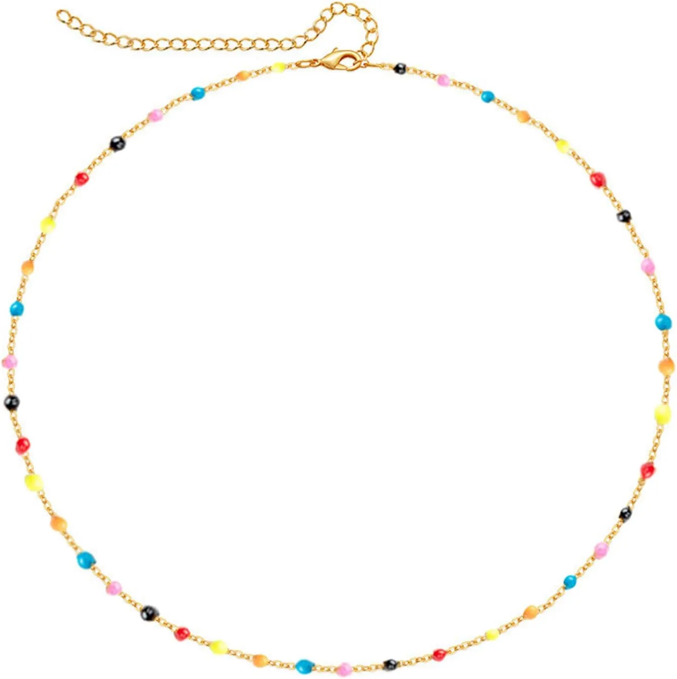 2Pcs Body Jewelry Set, Enamel Pearls Beads  Gold Spacer Beads Layered Belly Waist Chains for Women Girls,24-41 inches