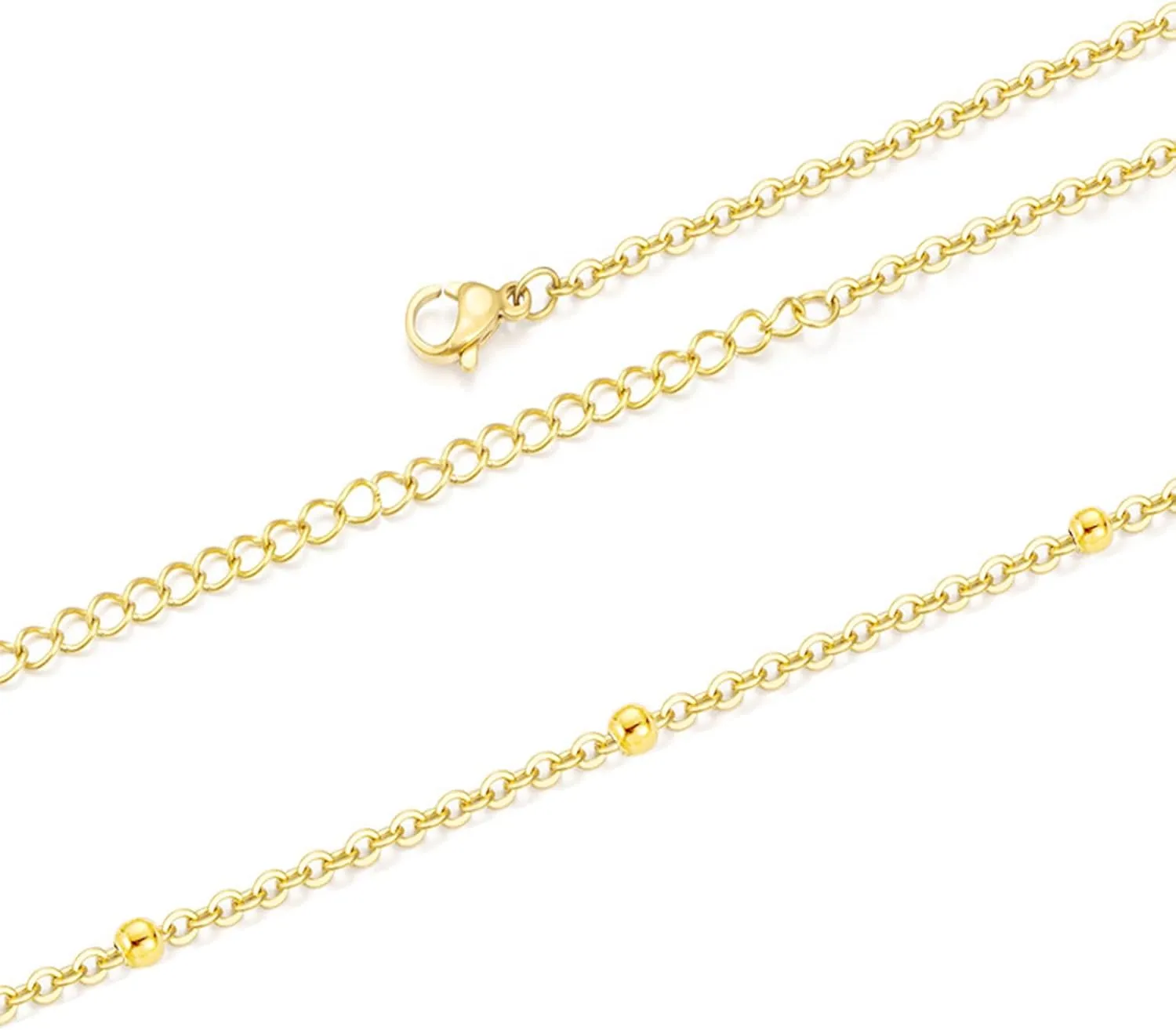 2Pcs Body Jewelry Set, Enamel Pearls Beads  Gold Spacer Beads Layered Belly Waist Chains for Women Girls,24-41 inches
