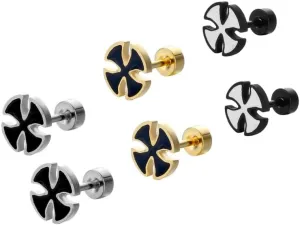 3 Pairs Small Cross Earrings, Stainless Steel Stud Earrings for Men Women