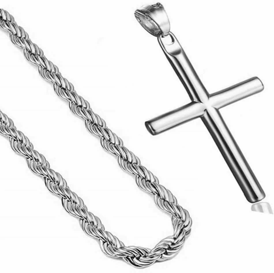 3mm Twisted Rope Chain Link Necklace Diamond Cut 18K White Gold Plated for Men Women Boys Girls 18-26 Inches