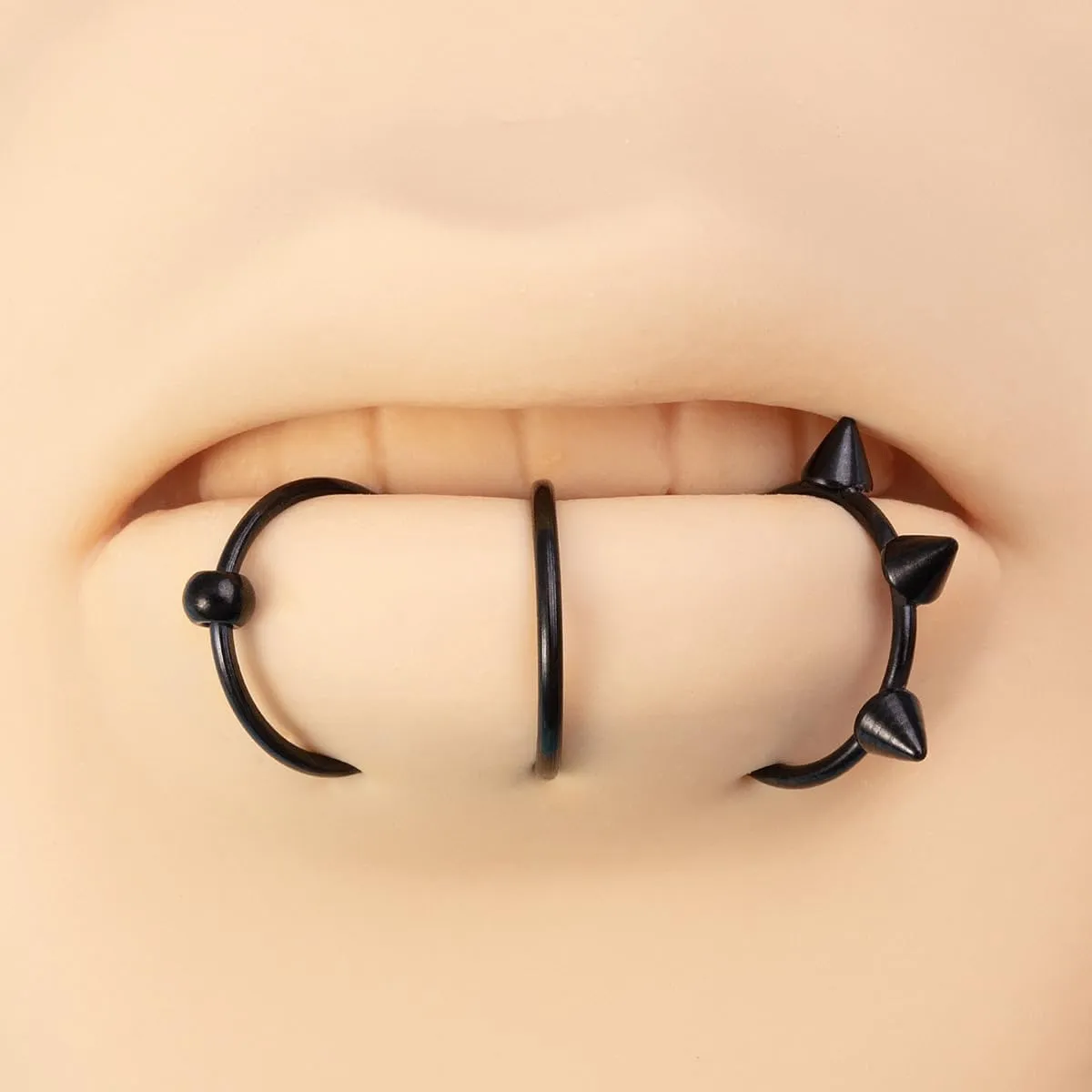 3Pcs 14G T-Shaped Fake Lip Rings for Women Men Stainless Steel Clip On Non Piercing Lip Rings Nose Septum Rings Fake Lip Piercing Jewelry