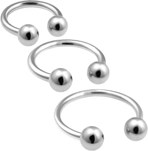 3pcs 18g Circular Barbell Cartilage Eyebrow Horseshoe Lip Septum Nose Ring Tragus Helix Surgical Steel piercing BBEE