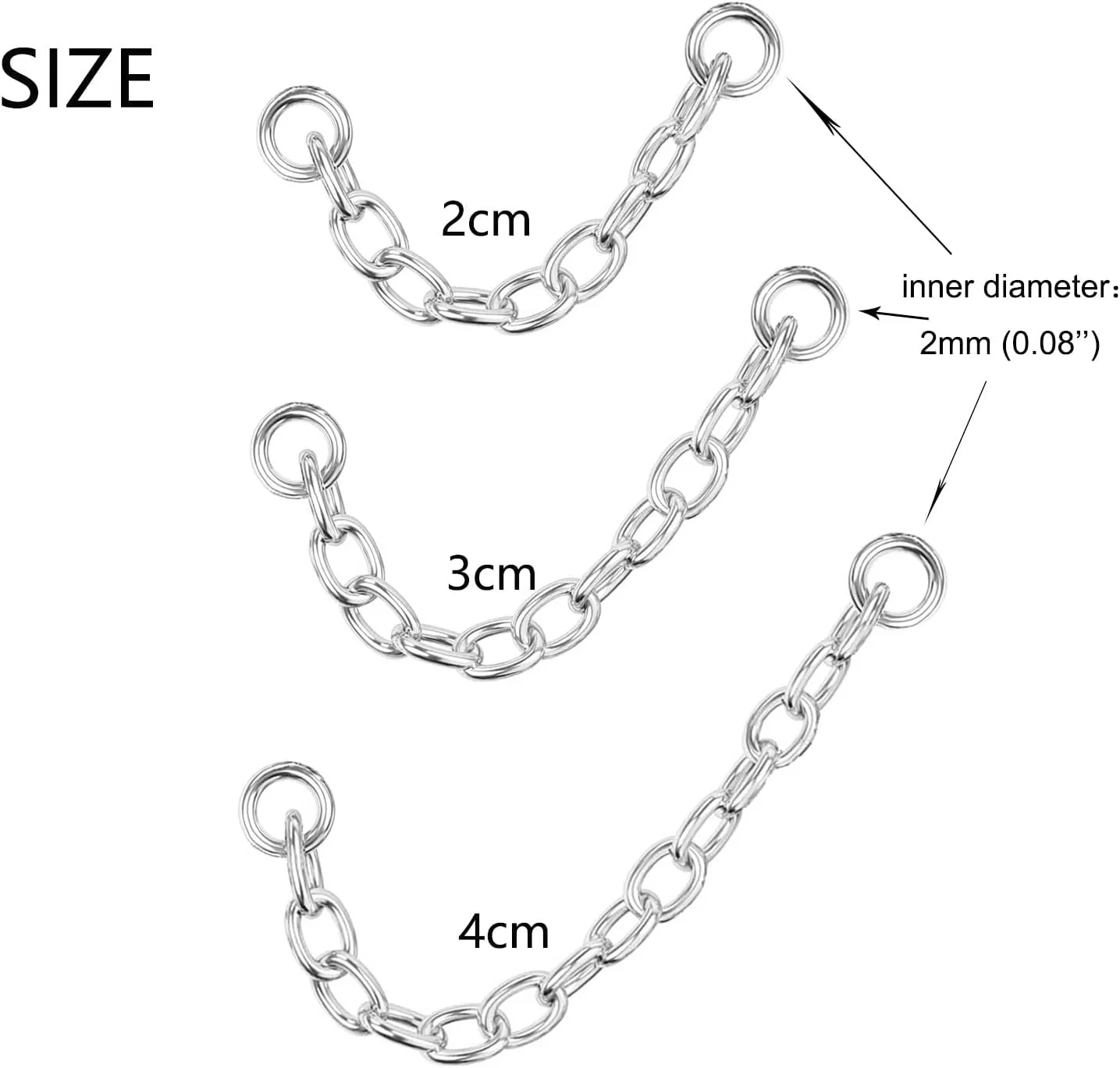 4Pcs Gold Earrings Connector Chains Set for Women, Convertible Dangle Chain for Double Piercings 50mm