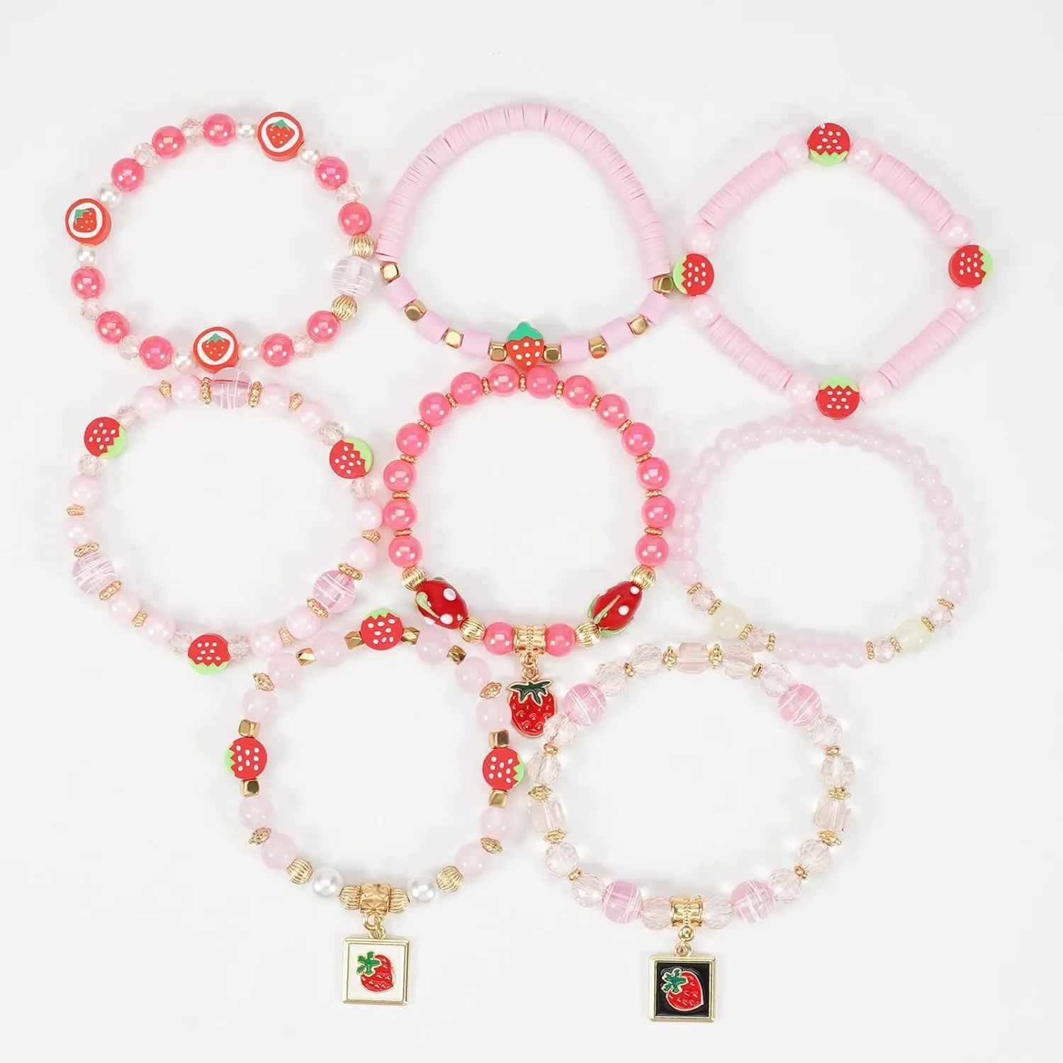 4th of July Beaded Bracelets with American Flag Stars Charms USA Jewelry