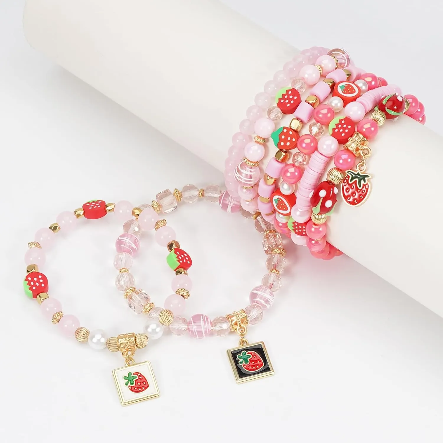 4th of July Beaded Bracelets with American Flag Stars Charms USA Jewelry