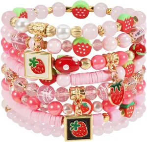 4th of July Beaded Bracelets with American Flag Stars Charms USA Jewelry