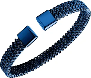555Jewelry Unisex Stainless Steel Mesh Open Cuff Bangle Bracelet for Men & Women