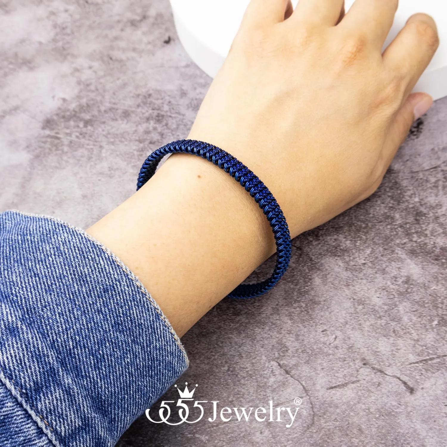 555Jewelry Unisex Stainless Steel Mesh Open Cuff Bangle Bracelet for Men & Women